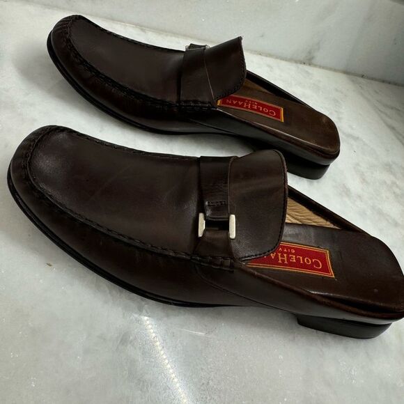 Cole Haan Women's Hilaree City Brown Leather Mules Size 8 B - Picture 5 of 8